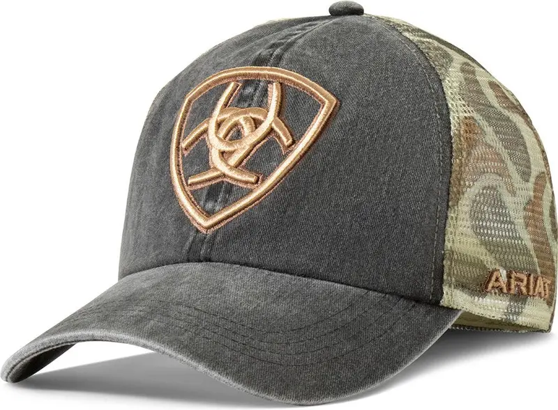 Ariat Women's Logo Camo Mesh Ponyflo Hat 1
