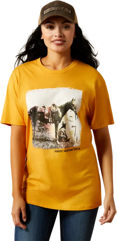 Ariat Women's Mustard Western Photo Tee 1