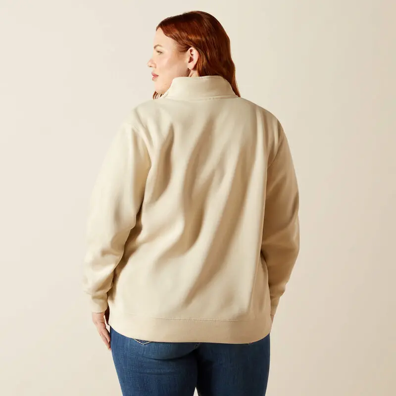 Ariat Women's Oyster Grey Denim And Supply 1/2 Zip Sweatshirt 5