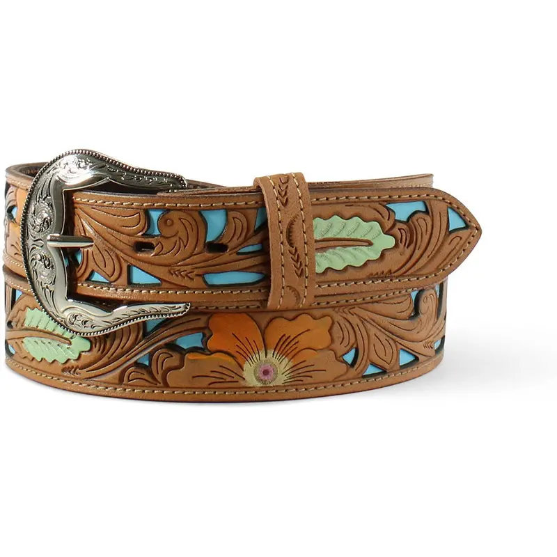 Ariat Women's Painted Floral Tooled Belt 1