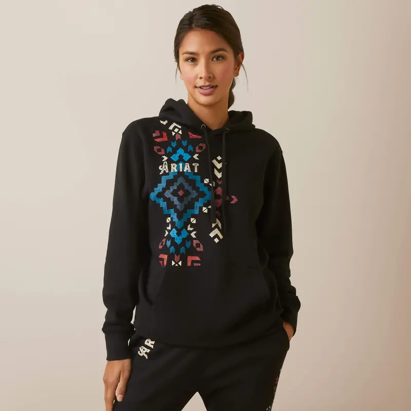 Ariat Women's Real Black Geo Hoodie 2