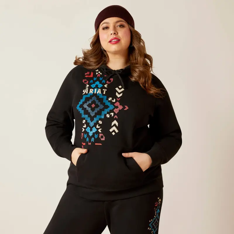 Ariat Women's Real Black Geo Hoodie 7