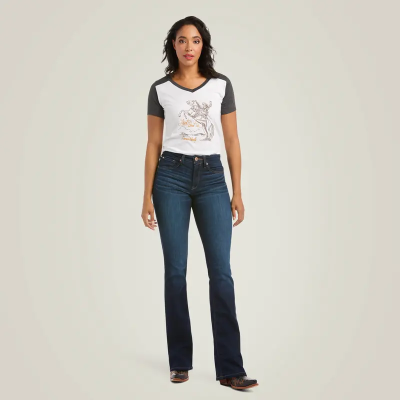 Ariat Women's Real High Rise Ballary Boot Cut Jean 3