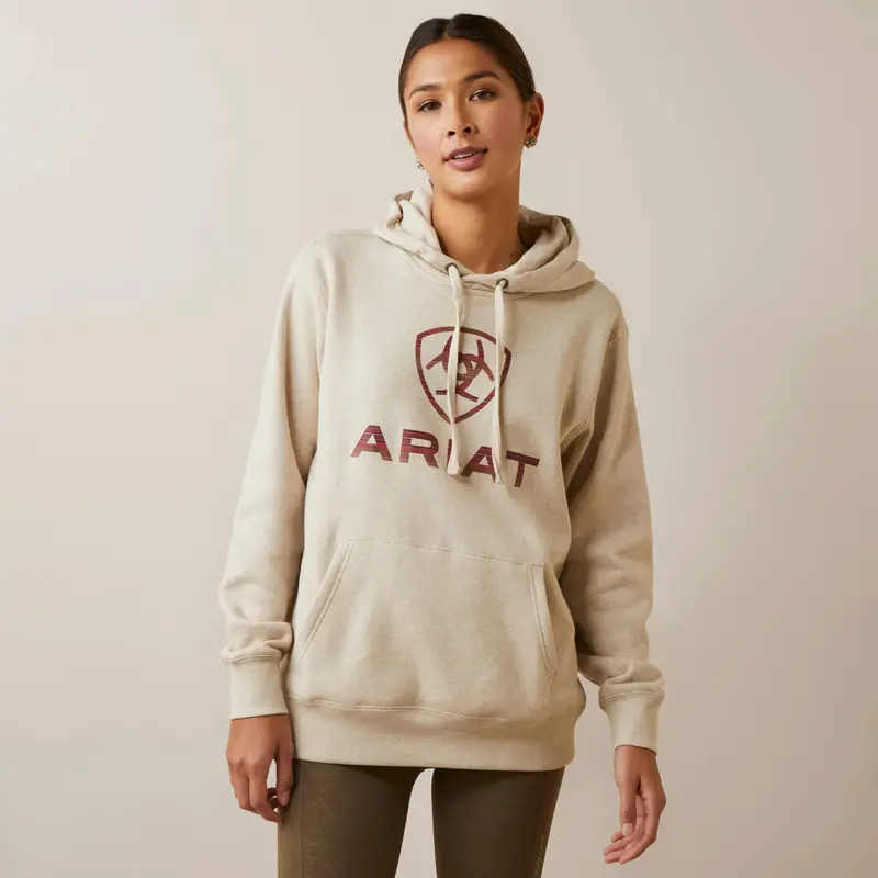Ariat Women's Real Oatmeal Heather Ombre Shield Hoodie 1