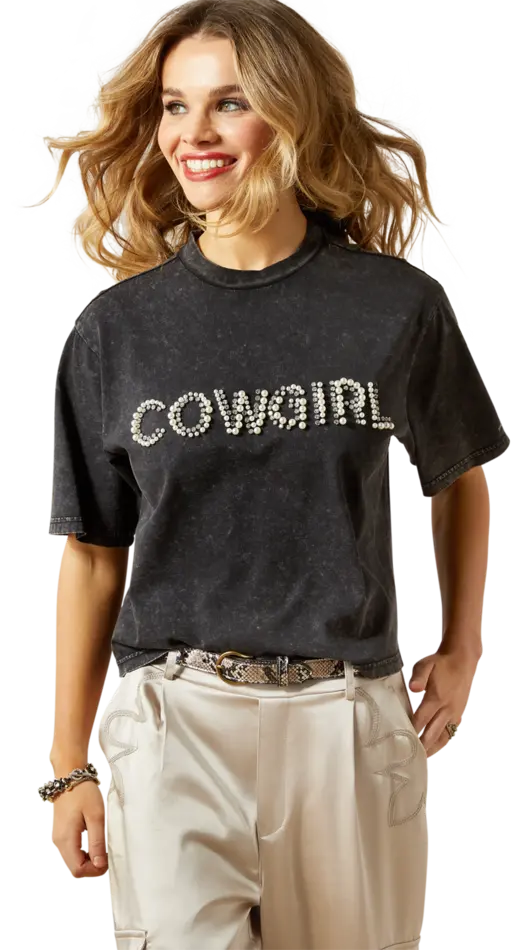 Ariat Women's Washed Black Pearl Tee 1