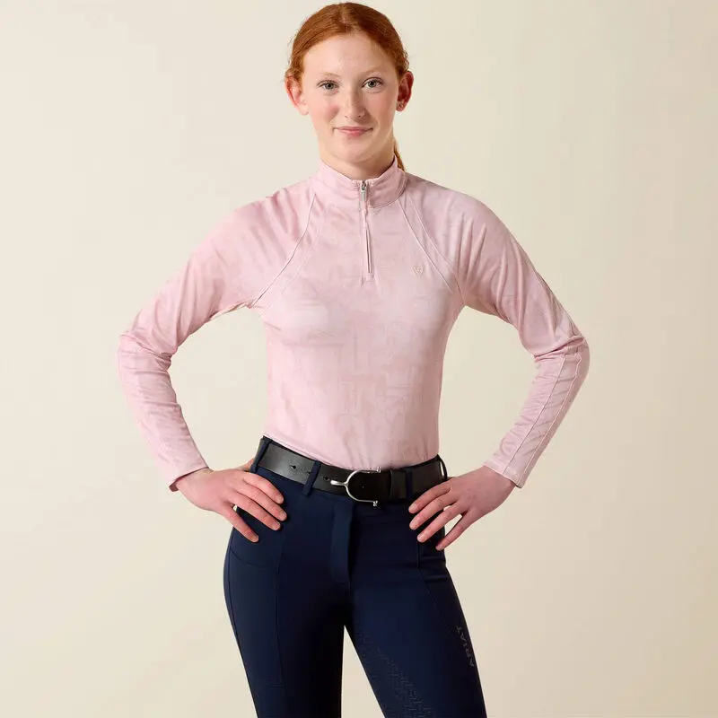 Ariat Youth Sunstopper 3.0 1/4 Zip Ls Baselayer 1