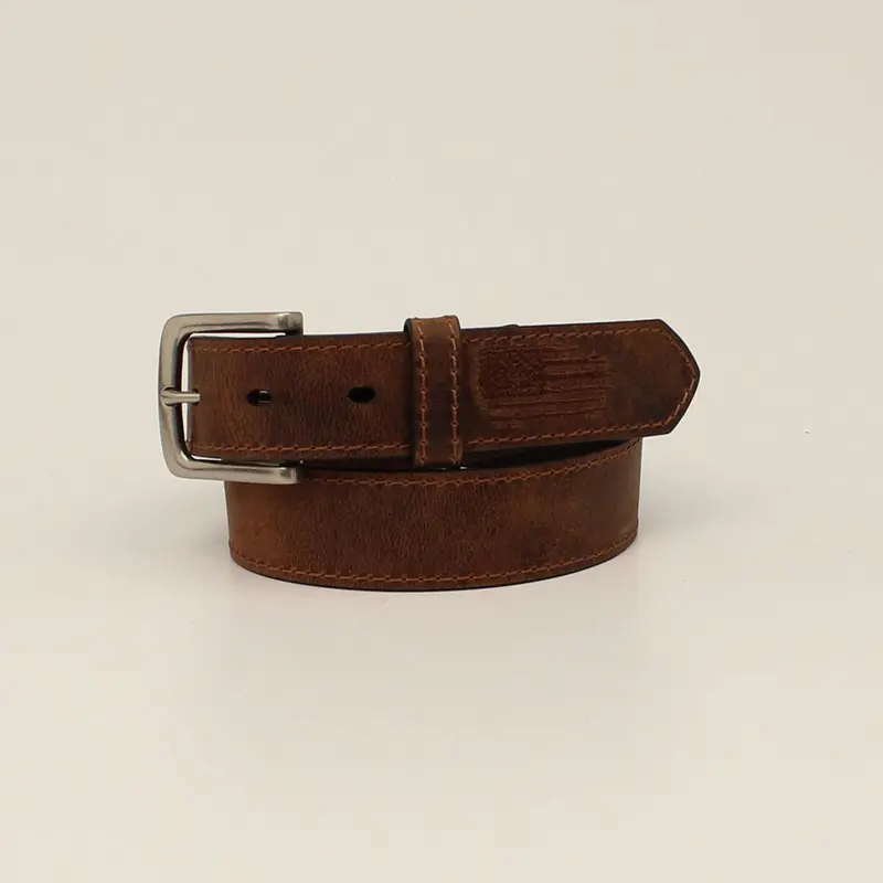 Ariat Youth Usa Flag Shield Brown Belt 1