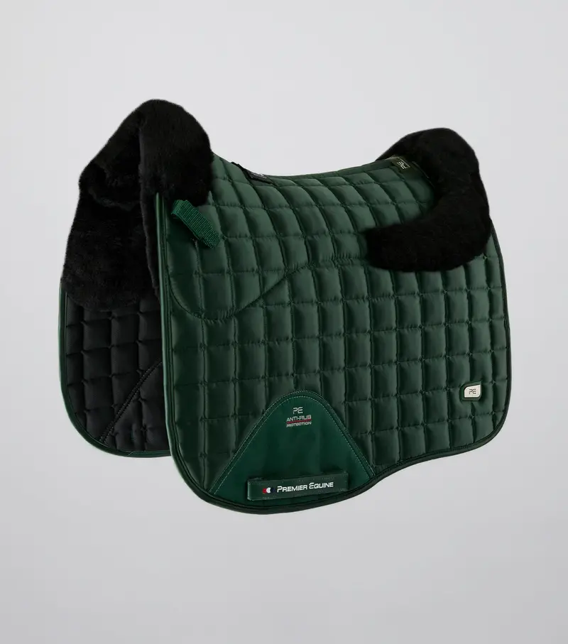Atlantis Cc Satin Wool Dressage Square Olive/Black Wool 1