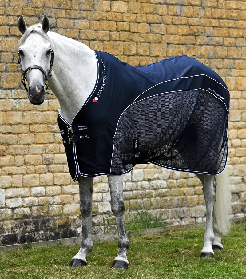 Atlas Mesh Horse Cooler Rug Navy 1