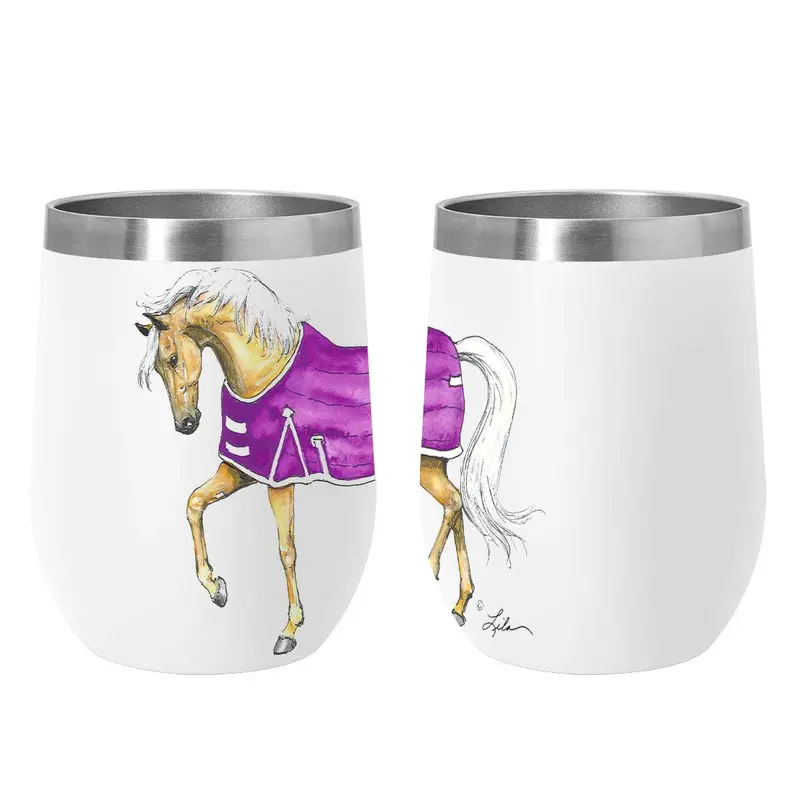 Awst Int'l 12 Oz Stainless Steel Wine Tumbler-Lila Palomino Horse 1
