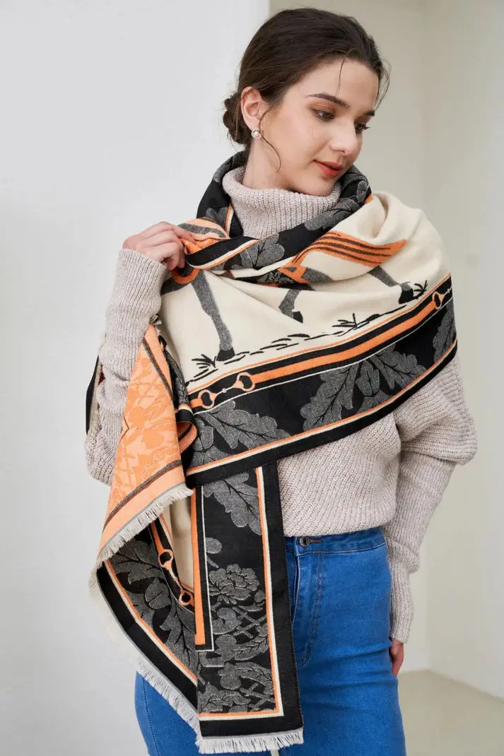 Awst Int'l Baroque Horses Acrylic Cashmere Scarf 1