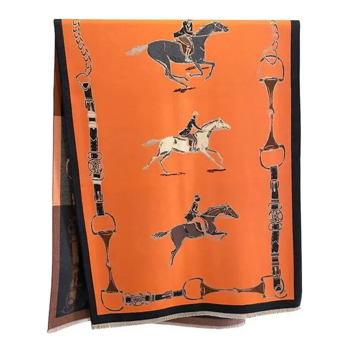 Awst Int'l Hunter Horses Acrylic Cashmere Scarf 1
