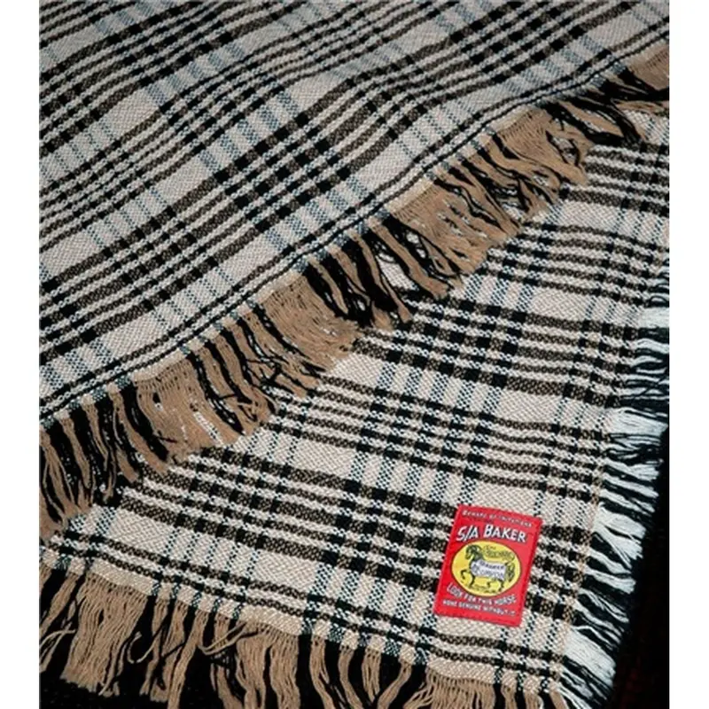 Baker Plaid Afgan Throw Blanket 1
