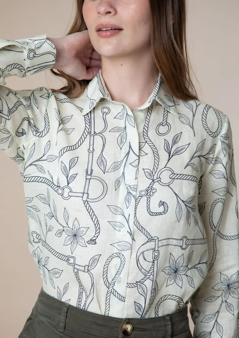 Basic Linen Shirt | Ropes Print 1