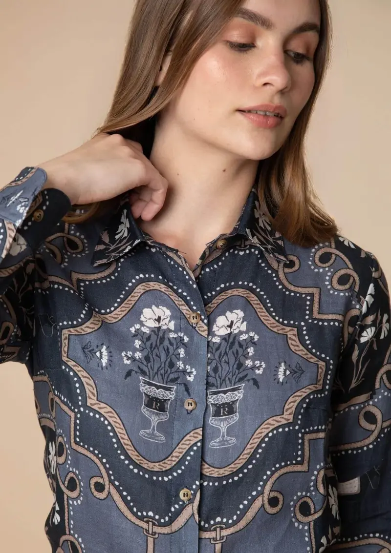 Basic Linen Shirt | Veranda Print 1