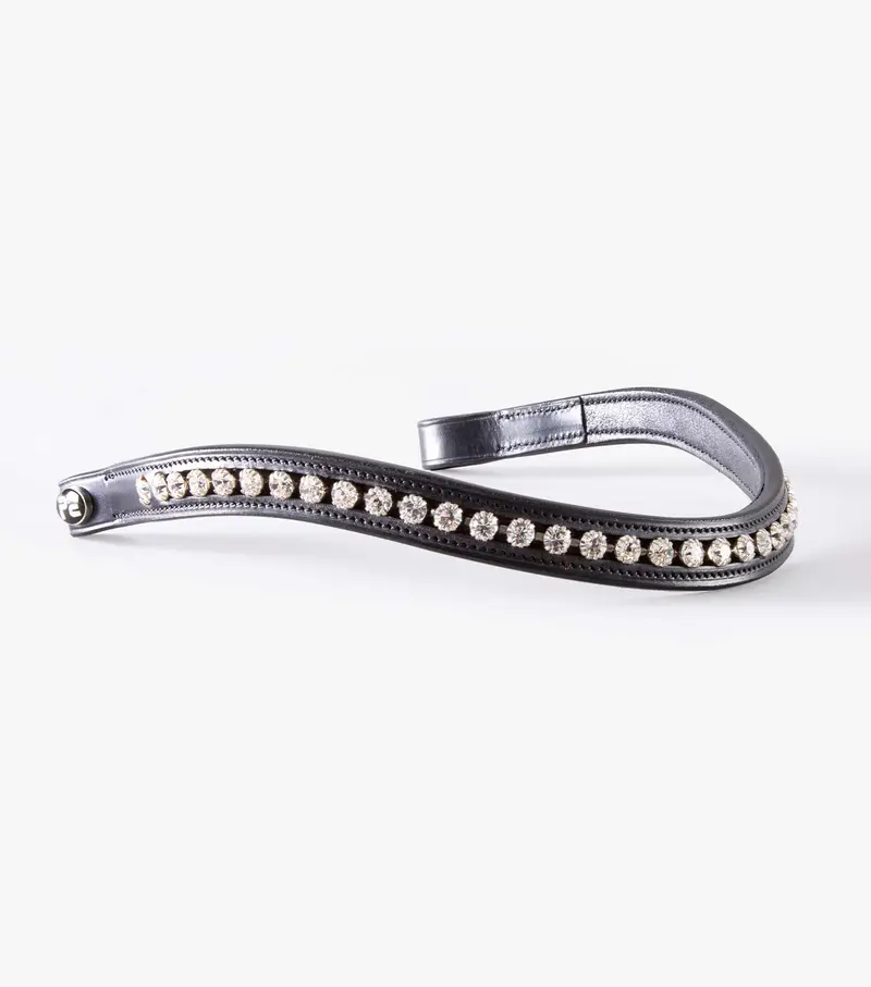 Bellissima Shaped Diamante Browband Black 1