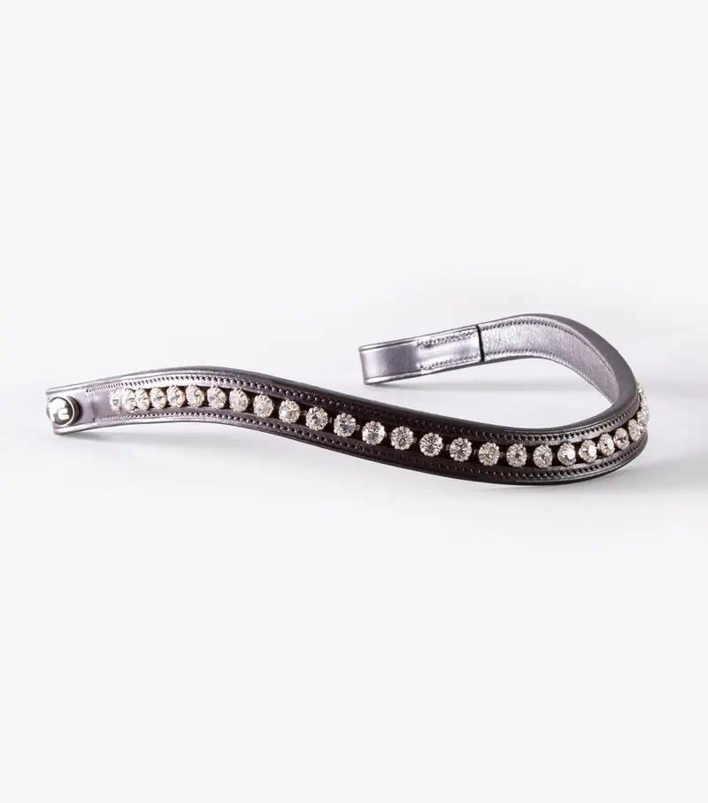 Bellissima Shaped Diamante Browband Brown 1