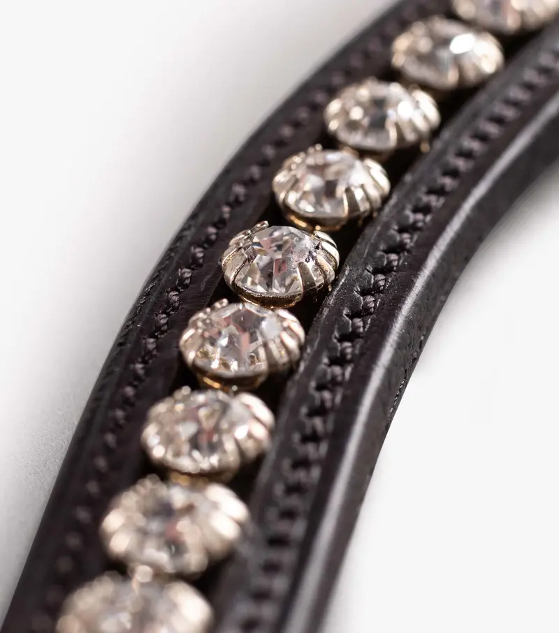 Bellissima Shaped Diamante Browband Brown 3