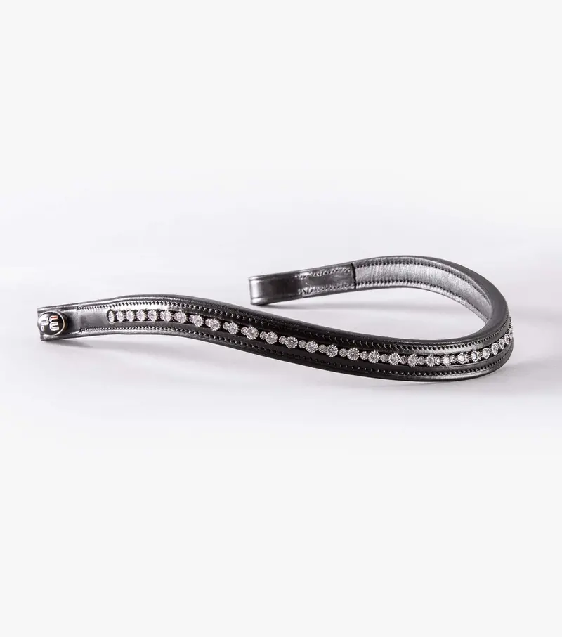 Bergamo Shaped Diamante Browband Black 1