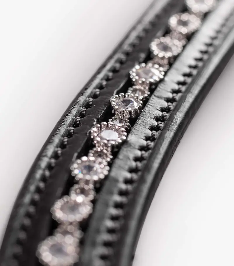 Bergamo Shaped Diamante Browband Black 3