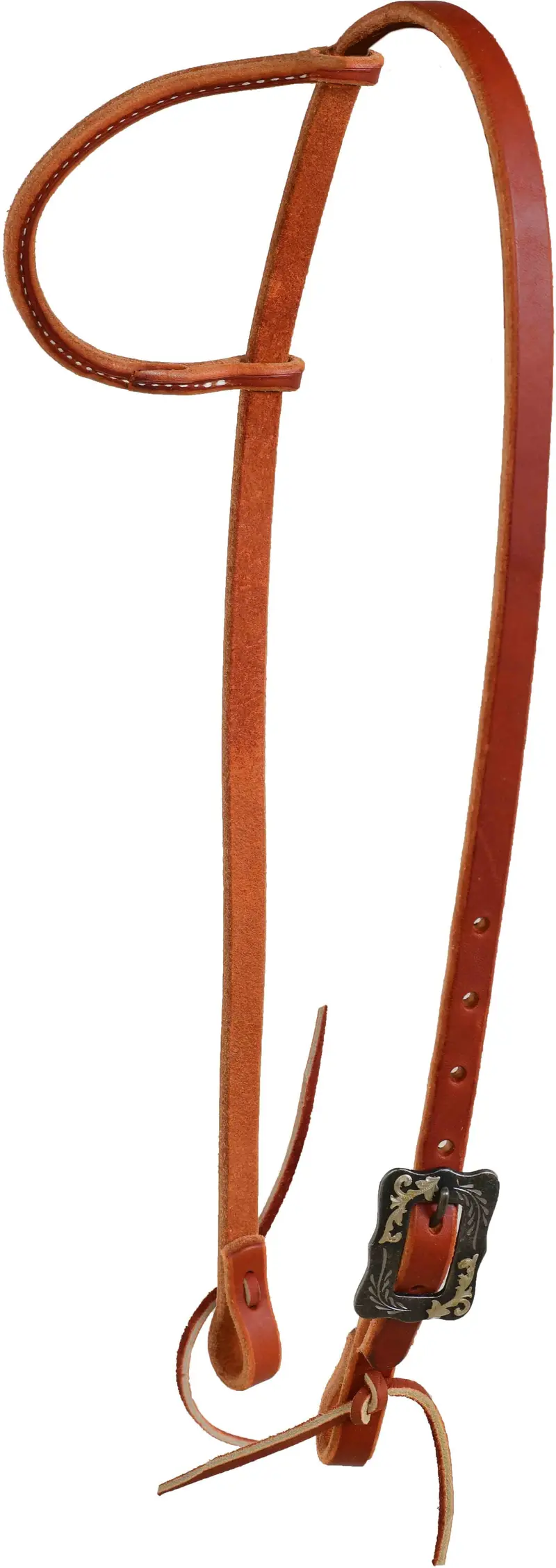 Berlin Custom Leather Black Steel Buckle Rolled Ear Headstall 1