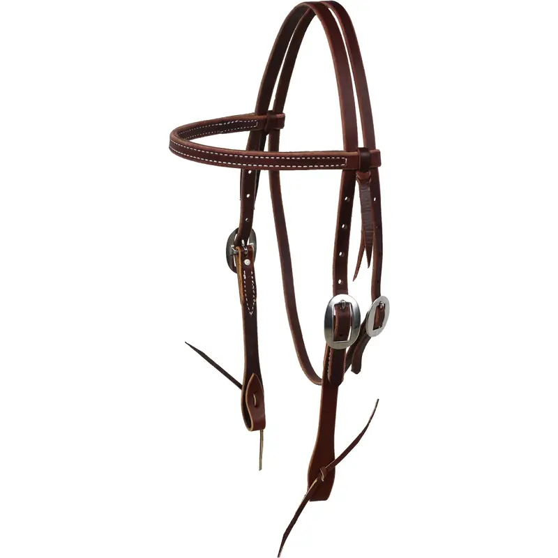 Berlin Custom Leather Browband With Tie Latigo Leather Headstall 1