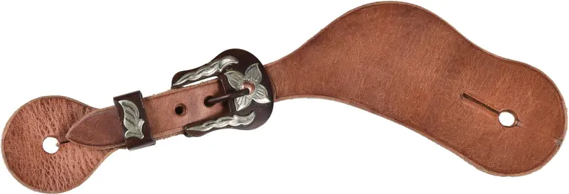 Berlin Custom Leather Brown Iron Buckle Contoured Spur Strap 1