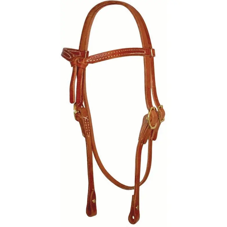 Berlin Custom Leather Knotted Browband Headstall With Chicago Screws 1