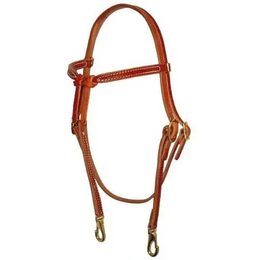 Berlin Custom Leather Knotted Browband Headstall With Snaps 1