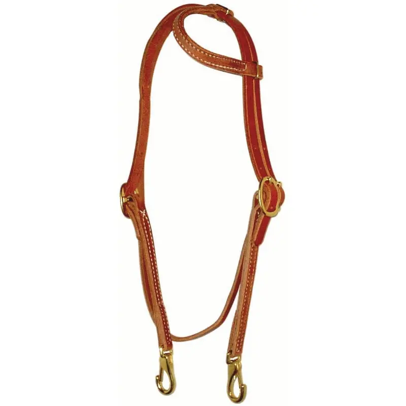 Berlin Custom Leather Sliding One Ear Headstall With Throatlatch And Snaps 1