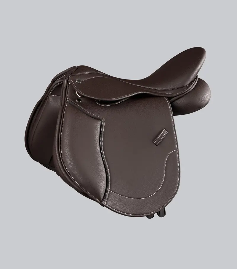 Biarritz Synthetic Pony Gp/Jump Saddle Dark Havana 1