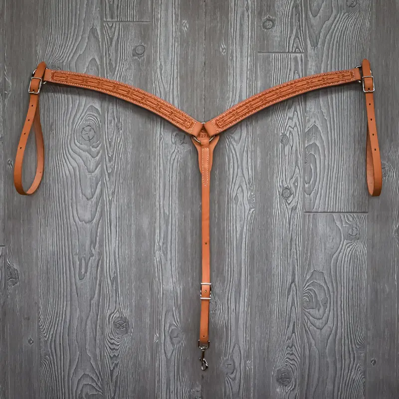Billy Cook Barbed Wire Tooled Barrel Racer Breast Collar 1