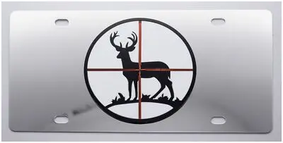 Black Deer Stainless Steel License Plate (Chrome) 1