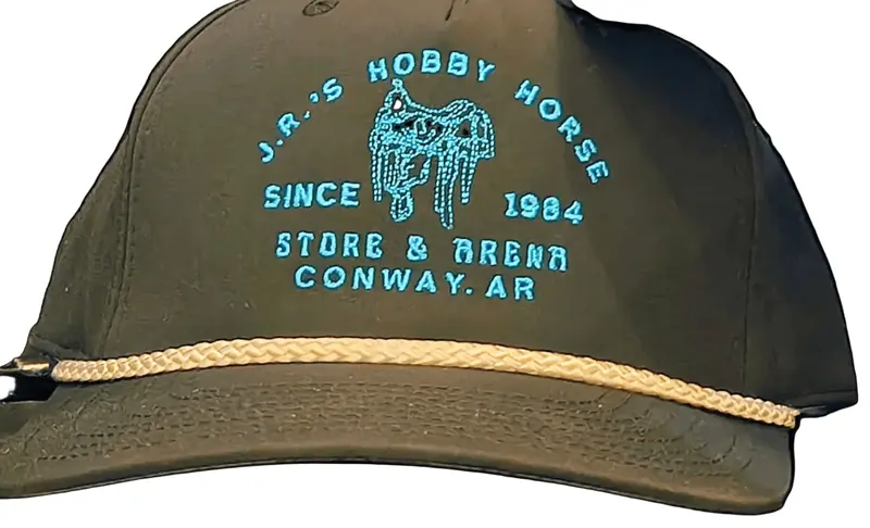 Black & Neon Blue Jrs Saddle Logo Cap 1