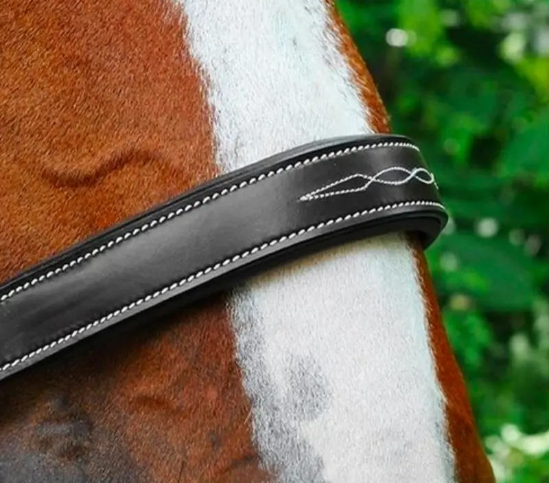 Black Oak Willow Fancy White Stitched Halter 2