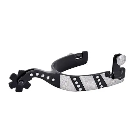 Black Satin Trim And Dots Curved Shank Spurs 1