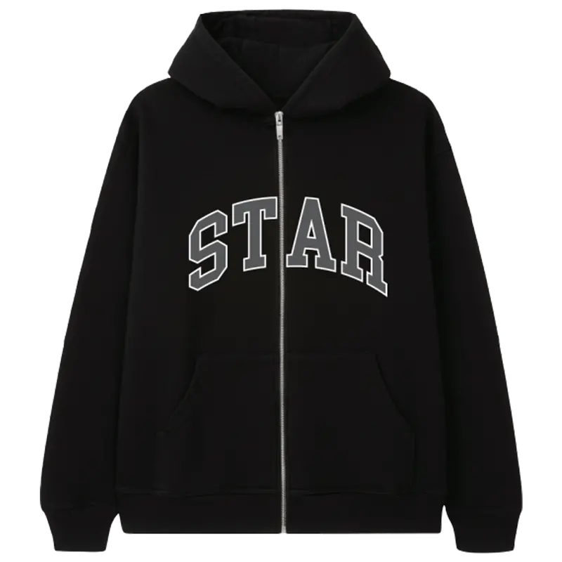 Black Star Zip-Up Hoodie 1