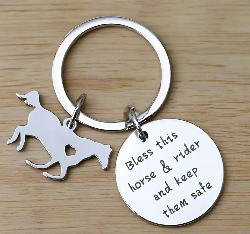 Bless This Horse & Rider Keychain 1
