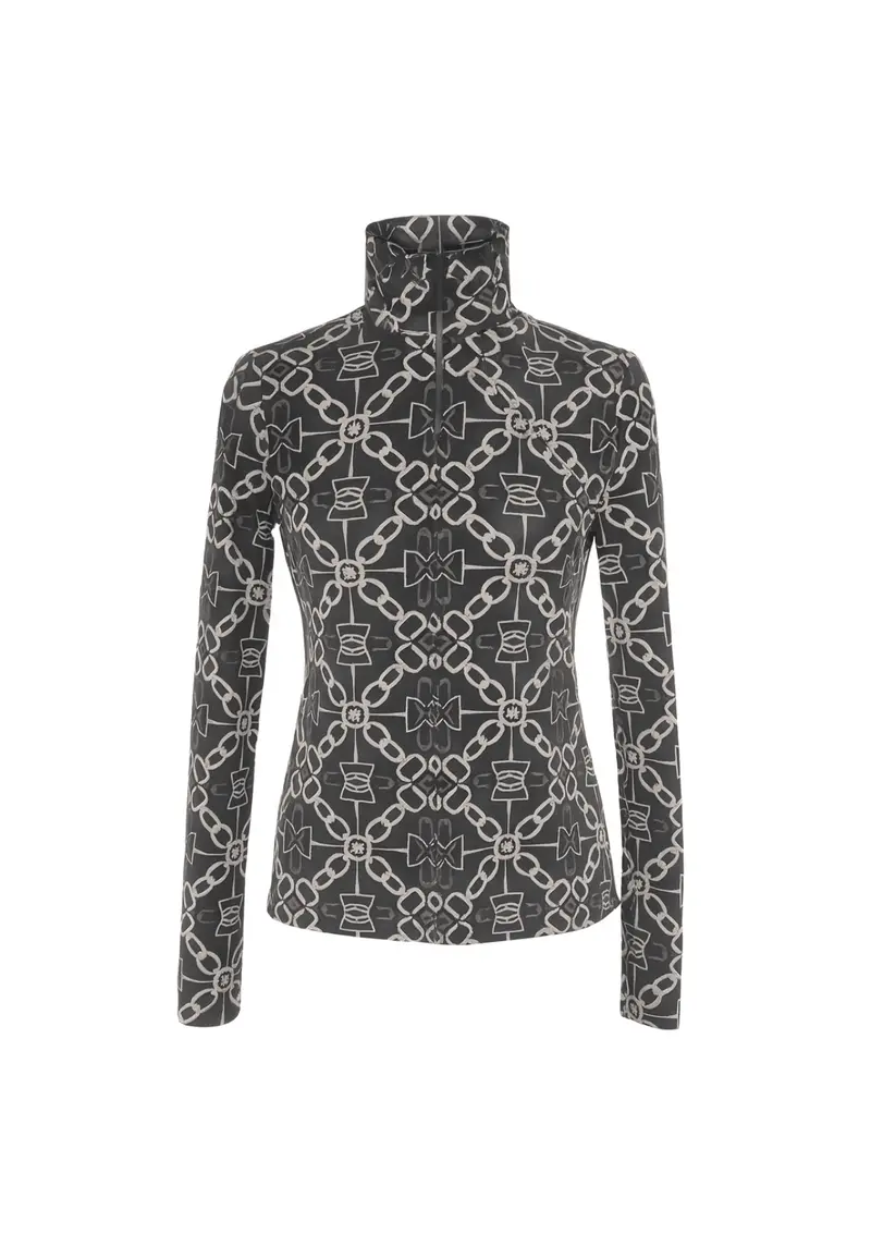 Bliss Quarter Zip Chainlink Print - Long Sleeve | 1