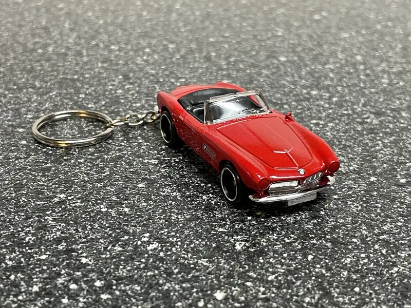 Bmw 507 Convertible Roadster Keychain Red Hot Wheels Matchbox 1
