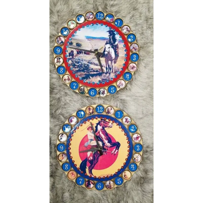 Bottle Cap Cowgirl Clock 1