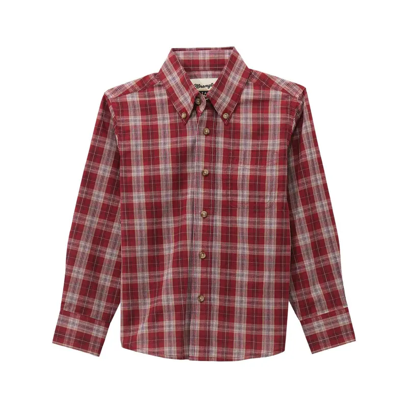 Boys Red Plaid Riata Long Sleeve Shirt 1