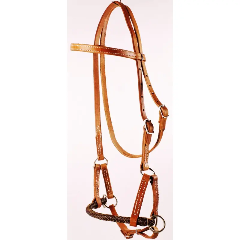 Braided Leather Nose Side Pull 1
