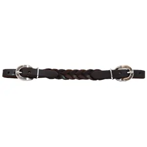 Braided Oiled Harness Leather Curb Strap 1