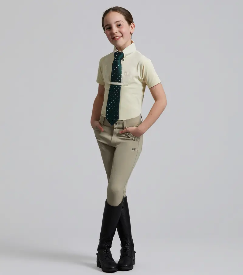 Brava Girls Full Seat Gel Competition Riding Breeches Beige 1