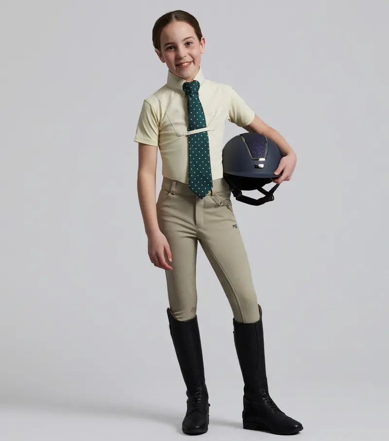Brava Girls Full Seat Gel Competition Riding Breeches Beige 2
