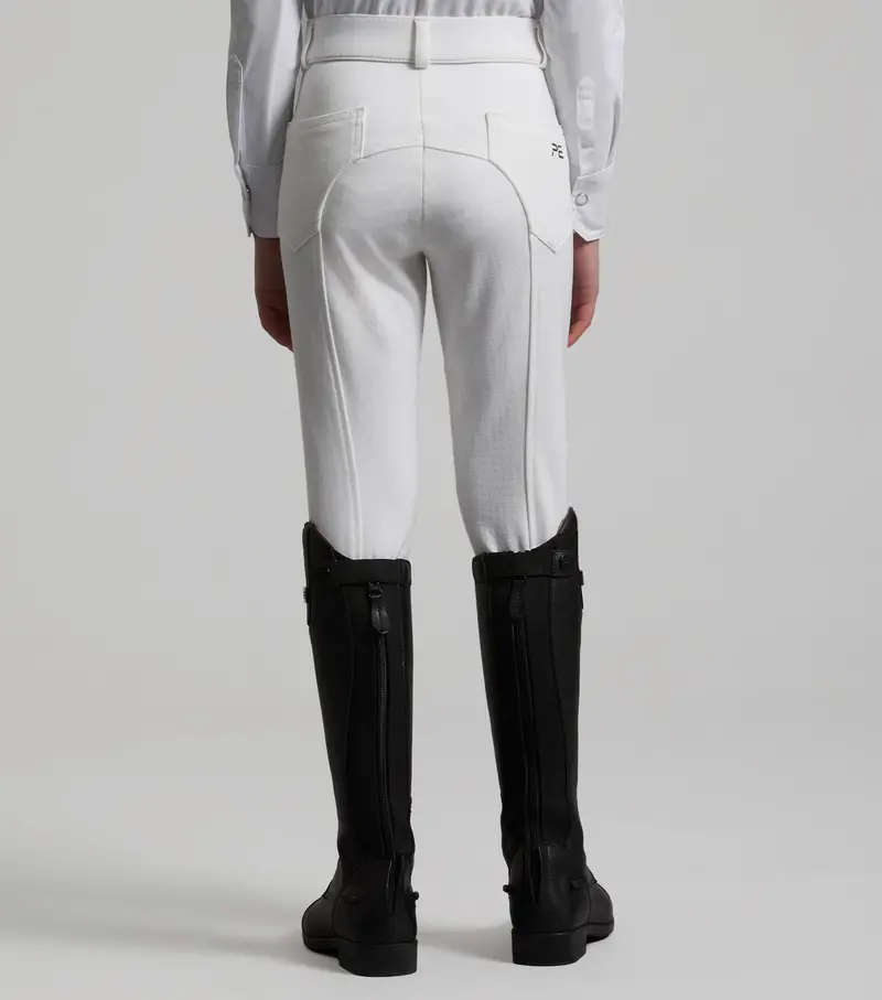 Brava Girls Full Seat Gel Competition Riding Breeches White 3