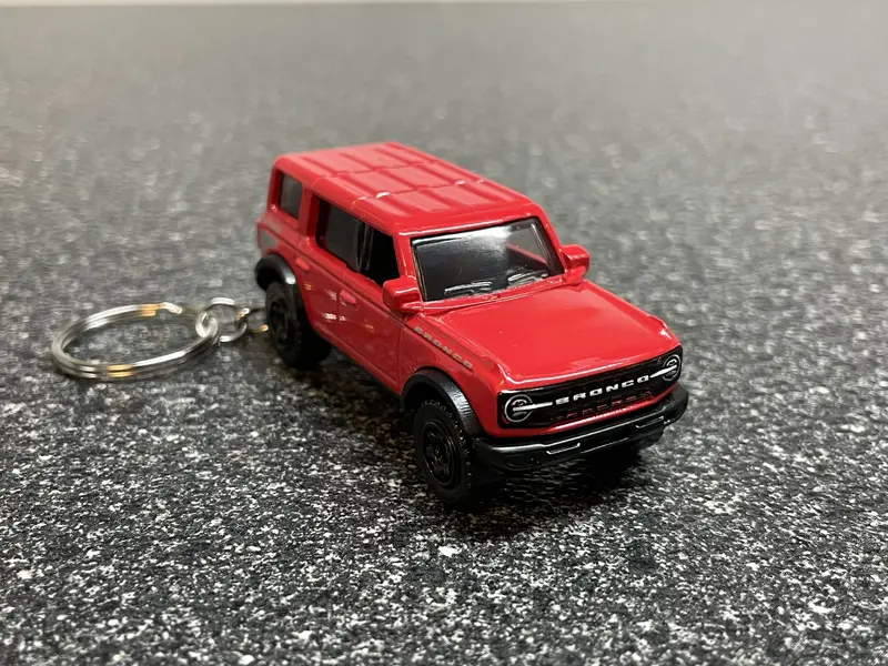 Bronco 4 Door Keychain Red Matchbox Hot Wheels Car 1