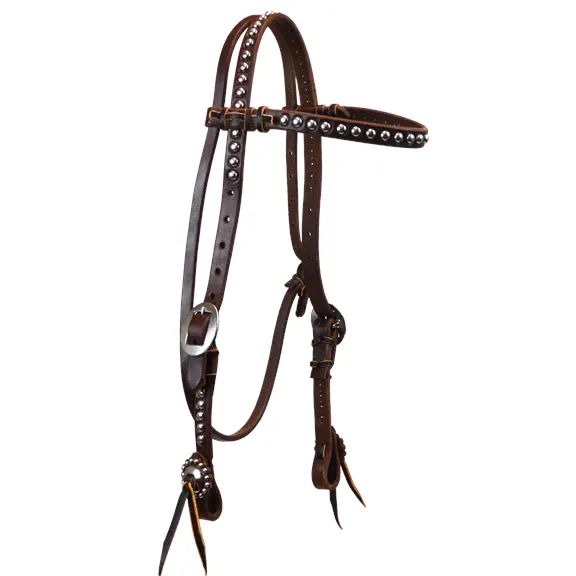 Browband Headstall With Large Dots And Cart Buckles 1