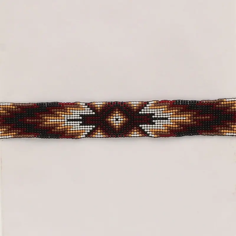 Brown Beaded Stretch Hatband 1